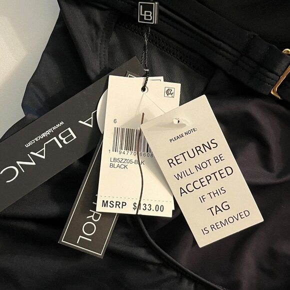 NWT La Blanca Island Goddess Underwire Mesh One Piece in Black Size 6 - Picture 5 of 6